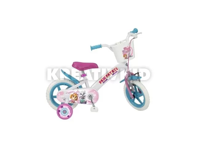 Toimsa: Mancs őrjárat gyermekkerékpár - 12-es méret, fehér-rózsaszín