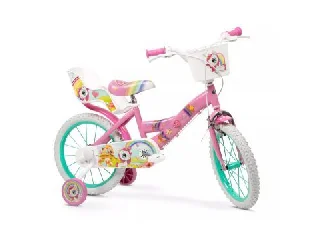 Toimsa: Unicornio gyerek kerékpár babaüléssel és kosárral - 16'