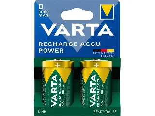 Tölthető elem, D góliát, 2x3000mAh, előtöltött, műanyagmentes, VARTA 