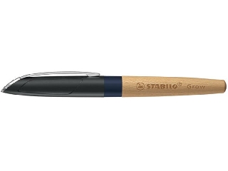 Töltőtoll, bükkfa tolltest, kék kiegészítővel, STABILO 