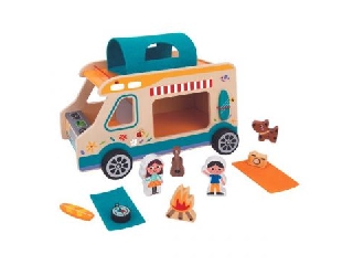Tooky Toy: Fa lakóautó figurákkal és kiegészítőkkel