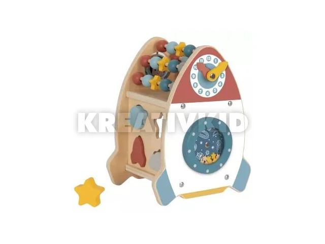 Tooky Toy: Foglalkoztató rakéta, fa