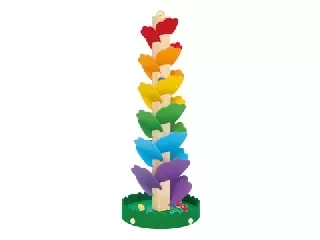 Tooky Toy: Tornyos golyópálya szett – Szivárvány, fa
