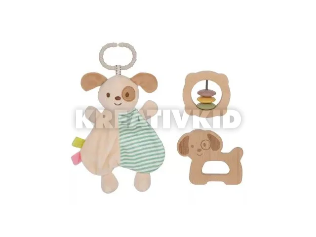 Tooy Toys: Bébijáték szett, fa - kutya