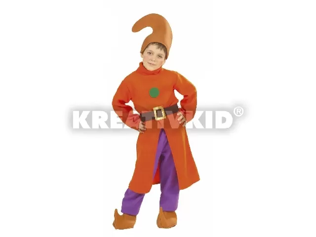 Törpe jelmez 116 cm-es (narancs)