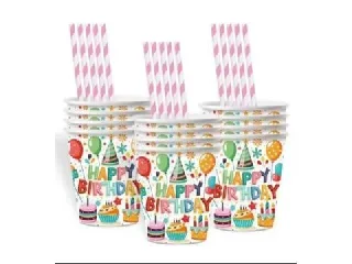 Torta mintás születésnapi papírpohár - 10 db-os