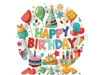 Torta mintás születésnapi papírtányér - 10 db-os