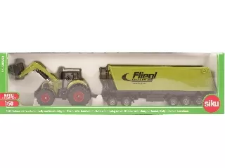 Traktor emelővel és trélerrel