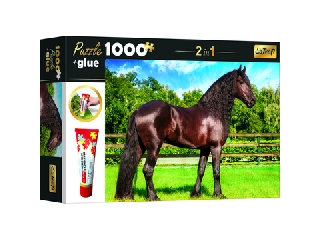 Trefl: Barna ló puzzle - 1000 darabos + ragasztó