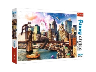 Trefl: Crazy cities - macskák New York-ban puzzle - 1000 darabos