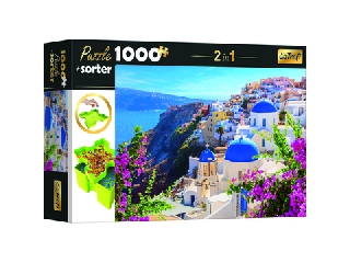 Trefl: Görögország, Santorini puzzle - 1000 darabos + szortírozó tálca