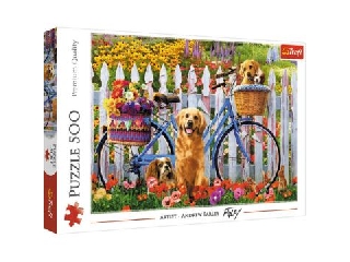 Trefl: Kerékpár és kutyusok puzzle - 500 darabos