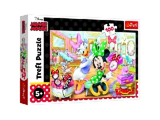 Trefl: Minnie egér, Minnie a szépségszalonban - 100 darabos puzzle
