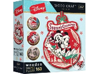 Trefl Puzzle Wood Craft: Disney, Mickey és Minnie karácsonya - 160 darabos puzzle fából
