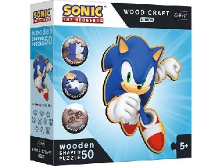 Trefl Puzzle Wood Craft: Sonic, a sündisznó- 50 darabos puzzle fából