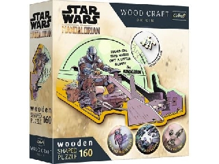 Trefl Puzzle Wood Craft: Star Wars, A Mandalóri és Grogu - 160 darabos puzzle fából
