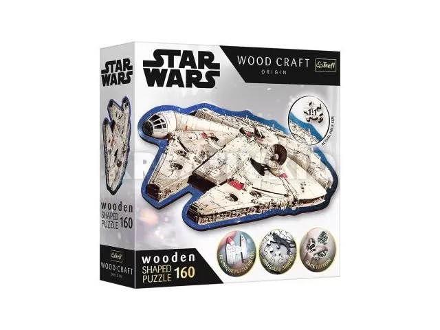 Trefl Puzzle Wood Craft: Star Wars, Millenium Falcon - 160 darabos puzzle fából