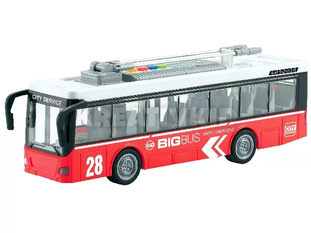 Troli (áramszedő kábel, nyitható ajtó, fény, hang)