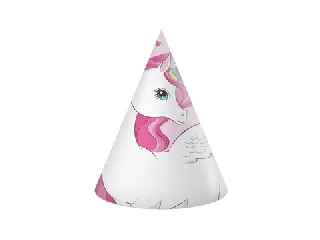 Unikornis és szivárvány mintás papír csákó - 6 db