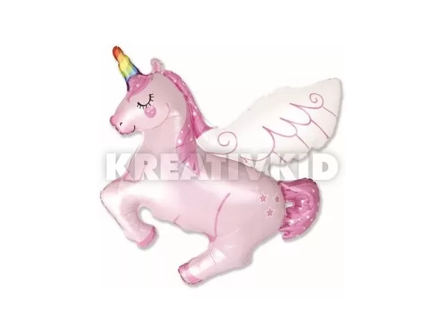 Unikornis formájú óriás fólia lufi - 110 cm