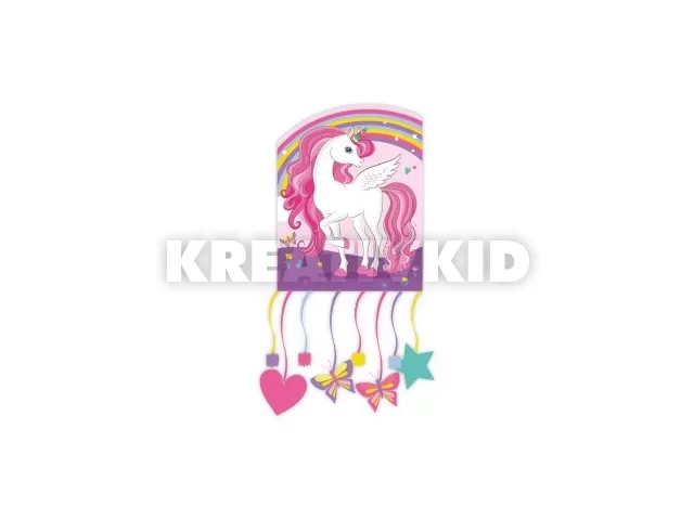 Unikornis mintás, szalagos pinata