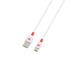 USB kábel, USB-A - USB-C, 2m, SKROSS, fehér