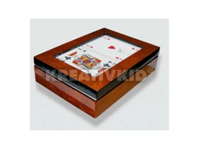 Üvegfedeles kártyatartó 2x55 lap