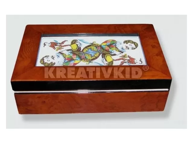 Üvegfedeles kártyatartó Tarokk kártyához