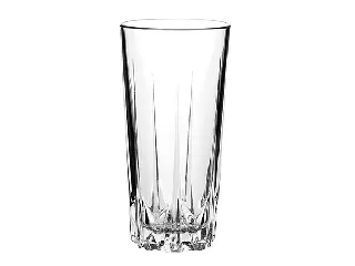 Üvegpohár, metszett, 6db-os szett, 33cl,