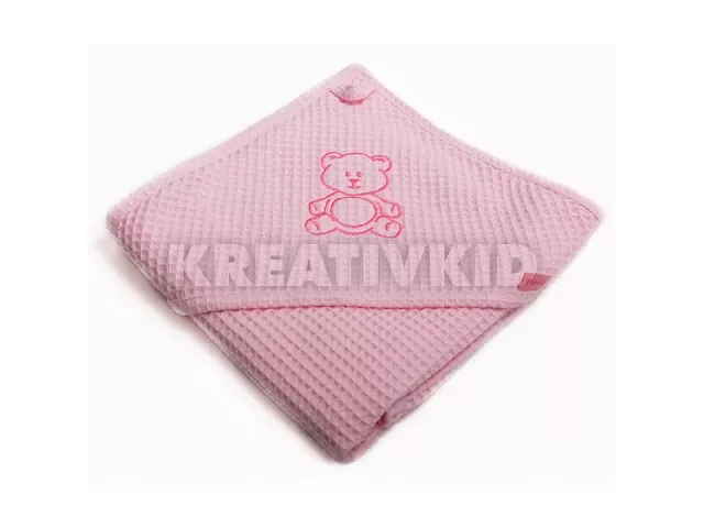 Vaganza fürdõlepedõ Waffle 70X70cm rózsaszín hímzett maci