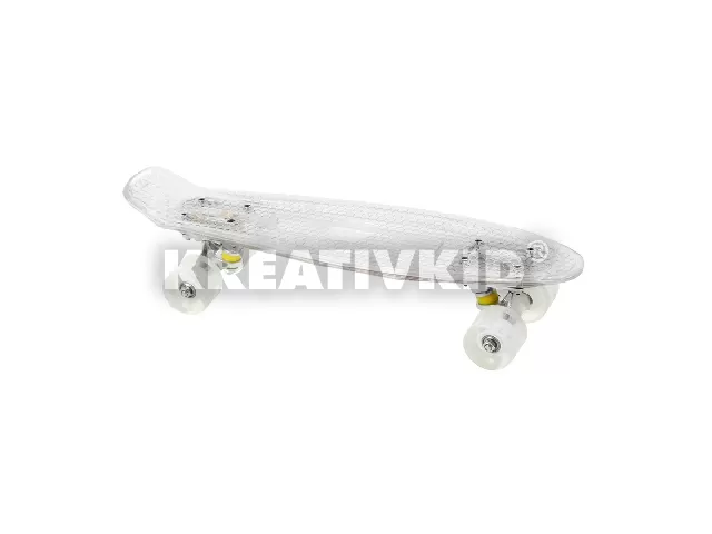 Világító penny board gördeszka, átlátszó