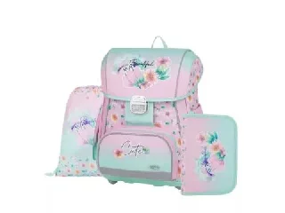 Virág mintás prémium iskolatáska szett - 3 részes