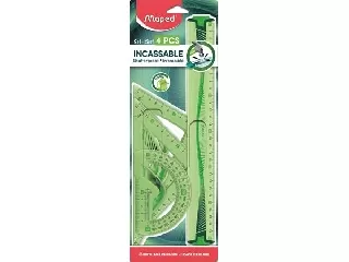 Vonalzókészlet, műanyag, hajlítható, 4 darabos, MAPED 