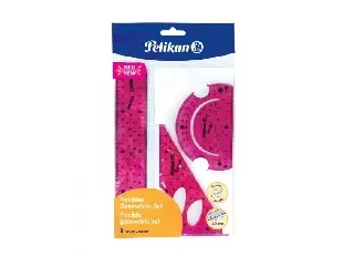 Vonalzó-szett 20 cm, pink/kék