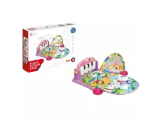 Zenélő babafoglalkoztató szőnyeg zongorával - rózsaszín