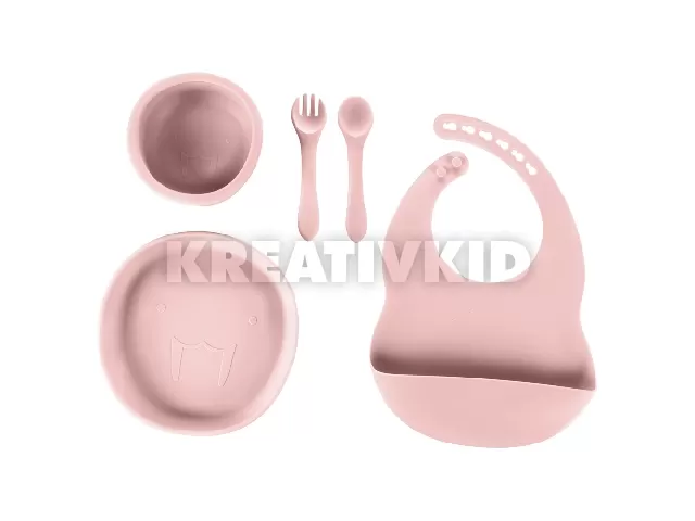Zopa étkészlet szilikon 5 részes rózsaszín