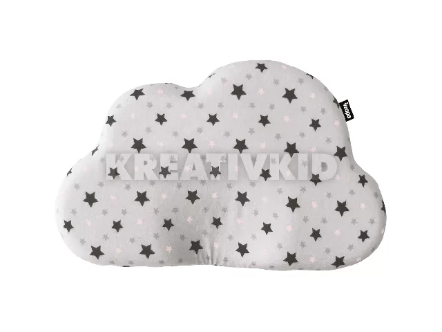 Zopa párna babáknak - laposfejûség elleni memóriahabos ergonomikus Felhõ alakú Pink stars
