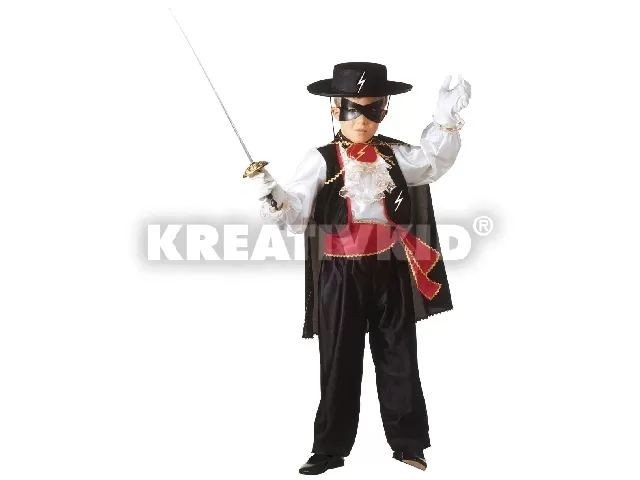 Zorró jelmez 116 cm-es