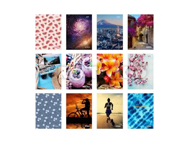 Zsebnaptár A7 Mix, heti, 12 minta