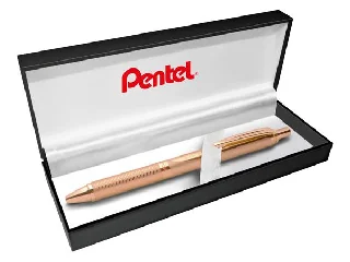 Zseléstoll, 0,35 mm, nyomógombos, rosegold tolltest, PENTEL 