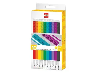 Zseléstoll készlet, 0,7 mm, kupakos, LEGO, 10 különböző szín