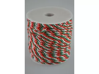 Zsinór selyem átmérő 3 mm kb.47,5 m piros-fehér-zöld