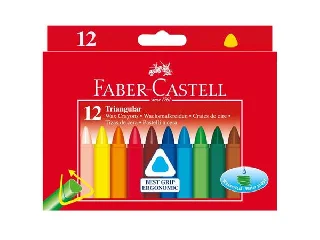 Zsírkréta, háromszögletű, FABER-CASTELL , 12 különböző szín